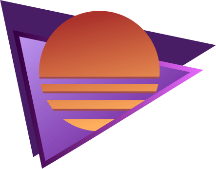 Logo de Thomas Chary, représentation du soleil style Vaporwave